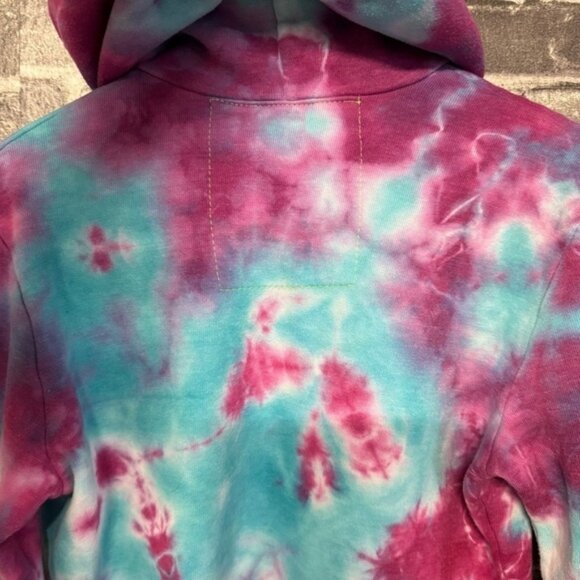 Aviator Nation Hand Dyed Pullover Crop Hoodie Tie Dye blue purple - Picture 11 of 11